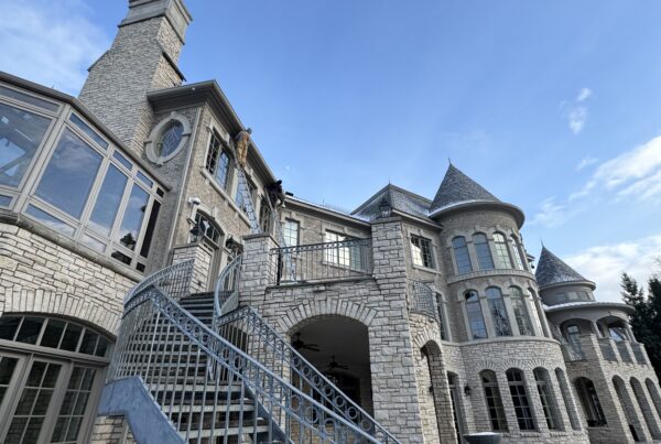 beige brick mansion