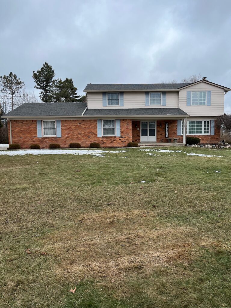 red brick two story home