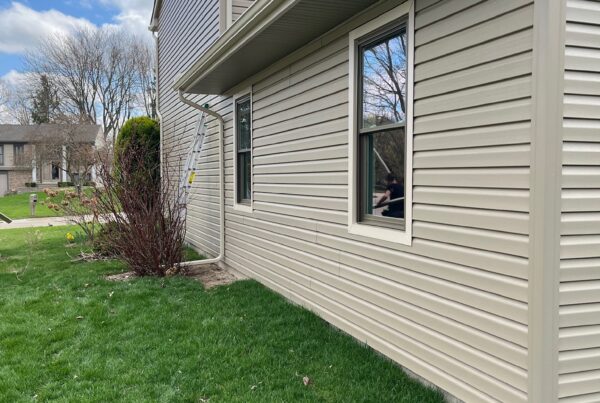 beige two story home