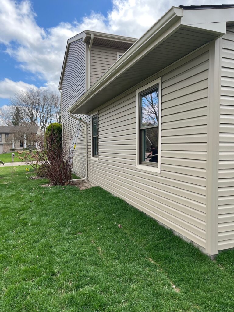 beige two story home