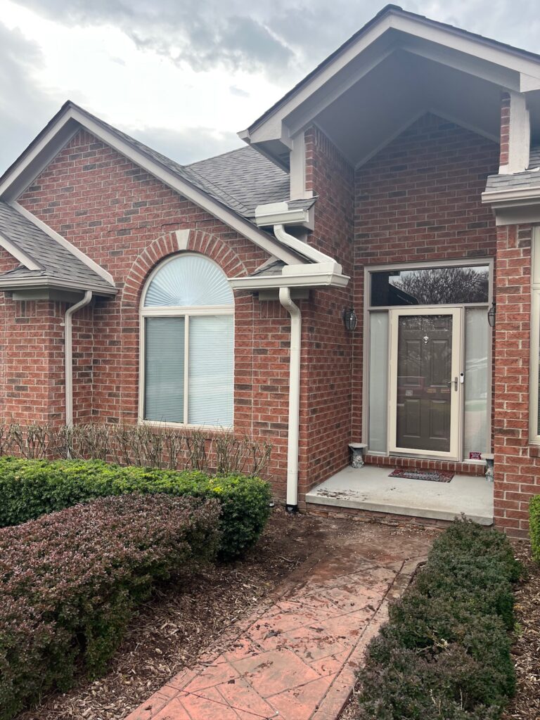 red brick two story home