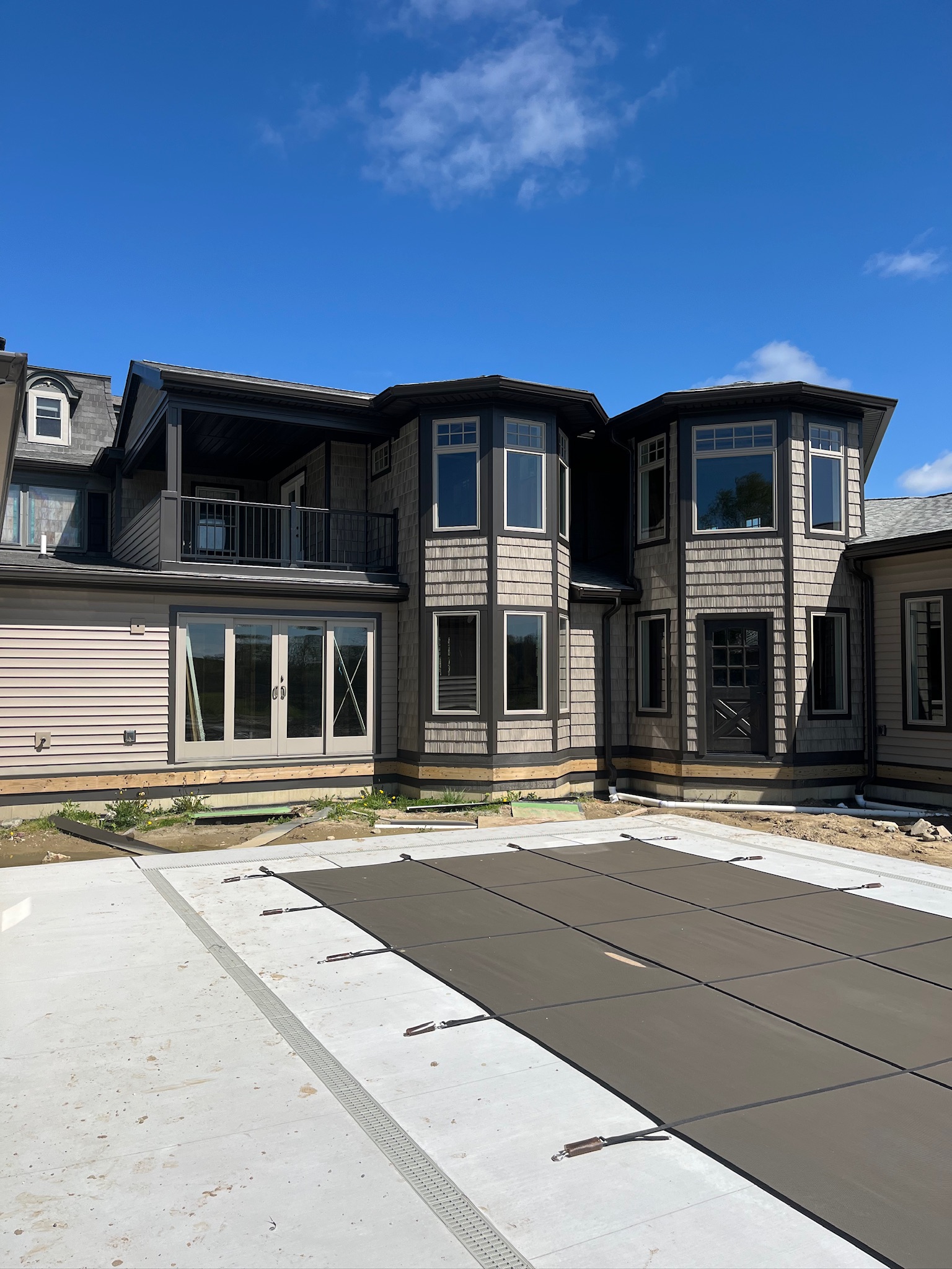 large brown brick home
