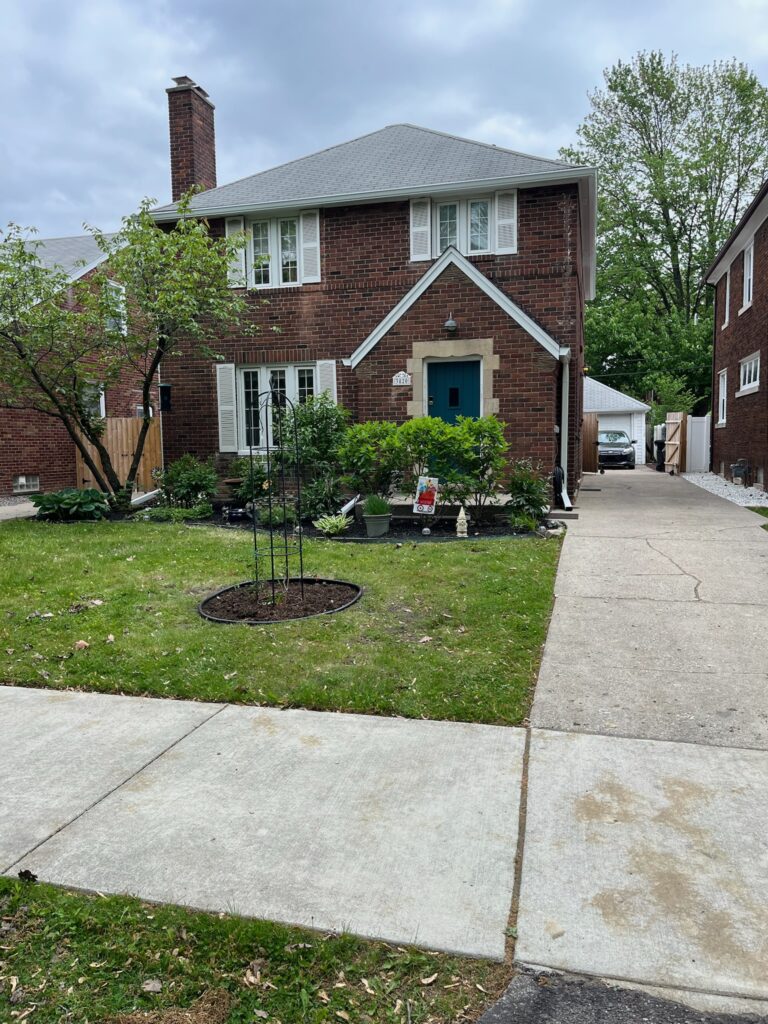 red brick two story home