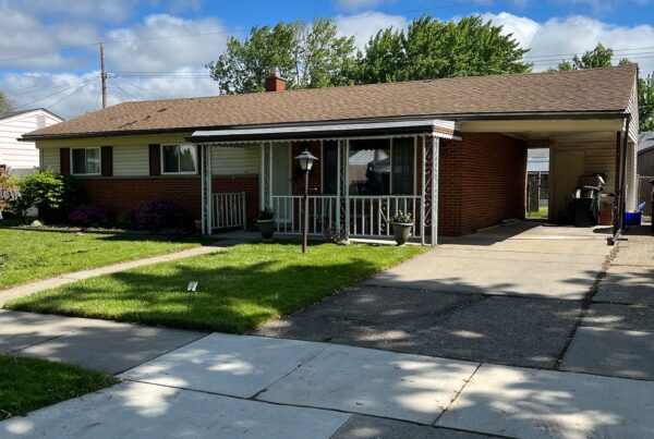 one story red brick home