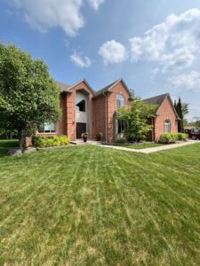 red brick two story home