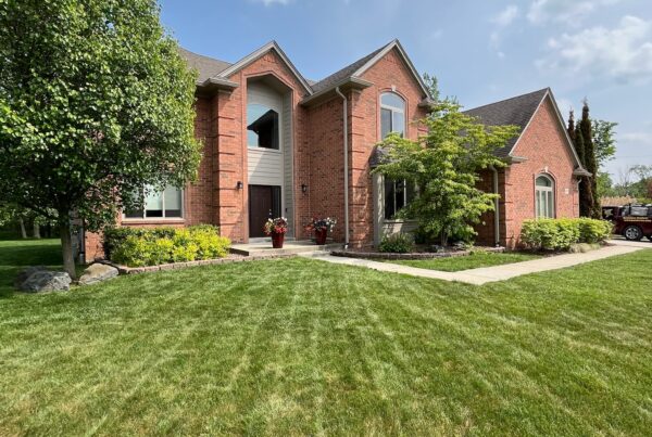 red brick two story home