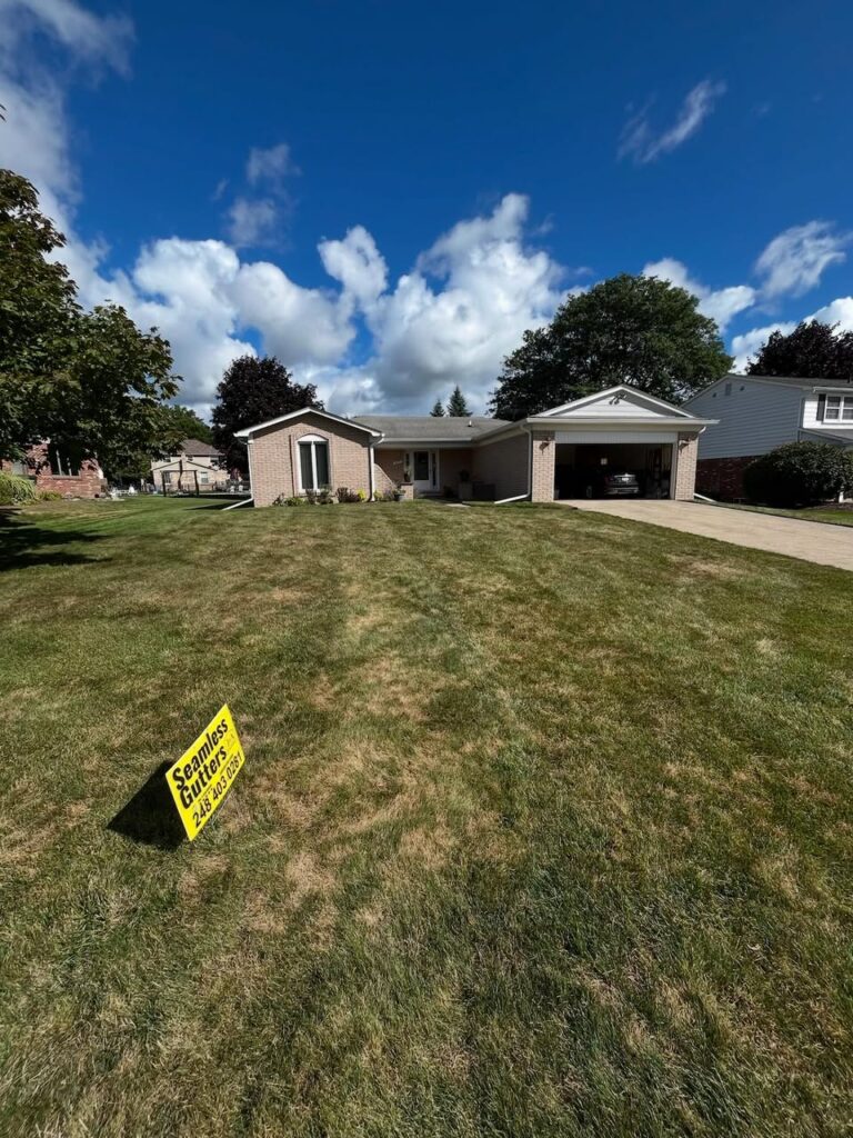 beige one story brick home