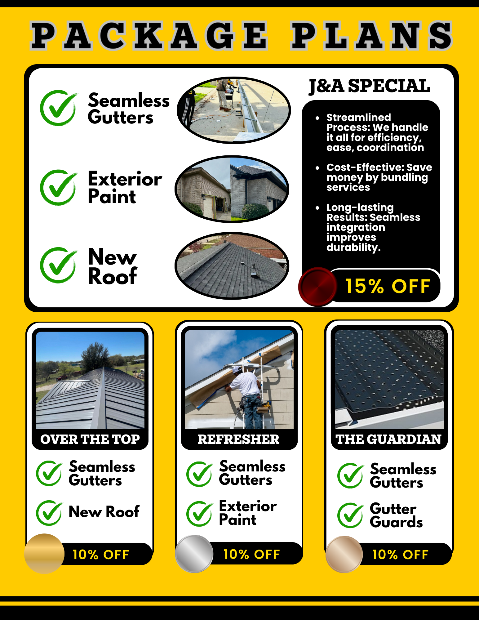 Seamless Gutter Package Savings Plans