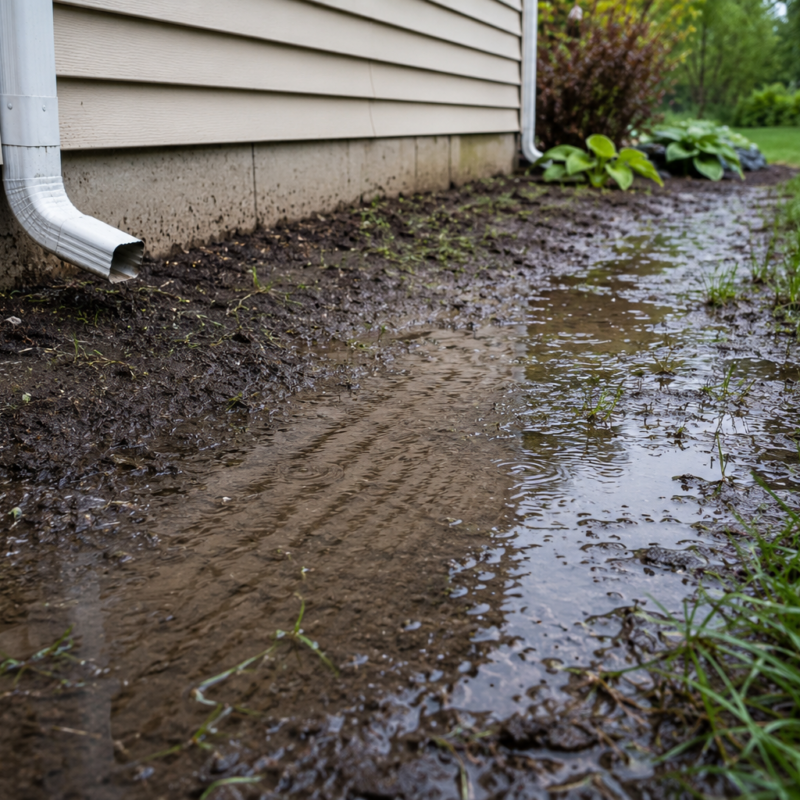 Rain around foundation