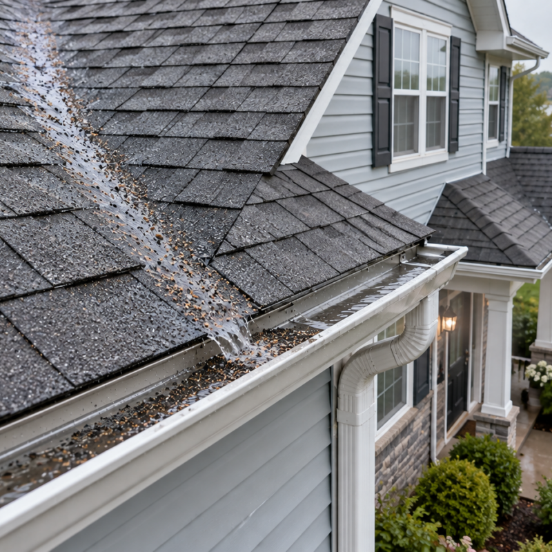 Why Asphalt Shingle Granules Collect in Your Gutters!