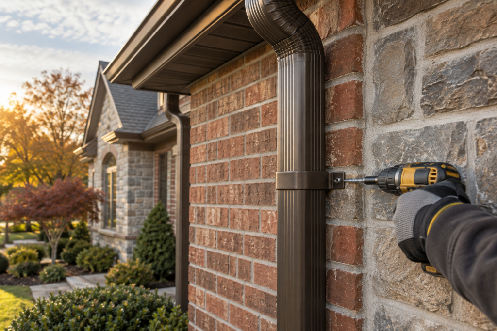 Gutter Installation on Brick and Stone Exteriors! Gutter Installation on Brick and Stone Exteriors!
